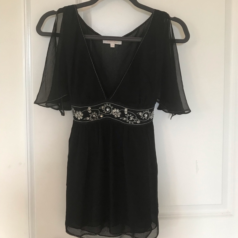 Classy V Cut Black Blouse